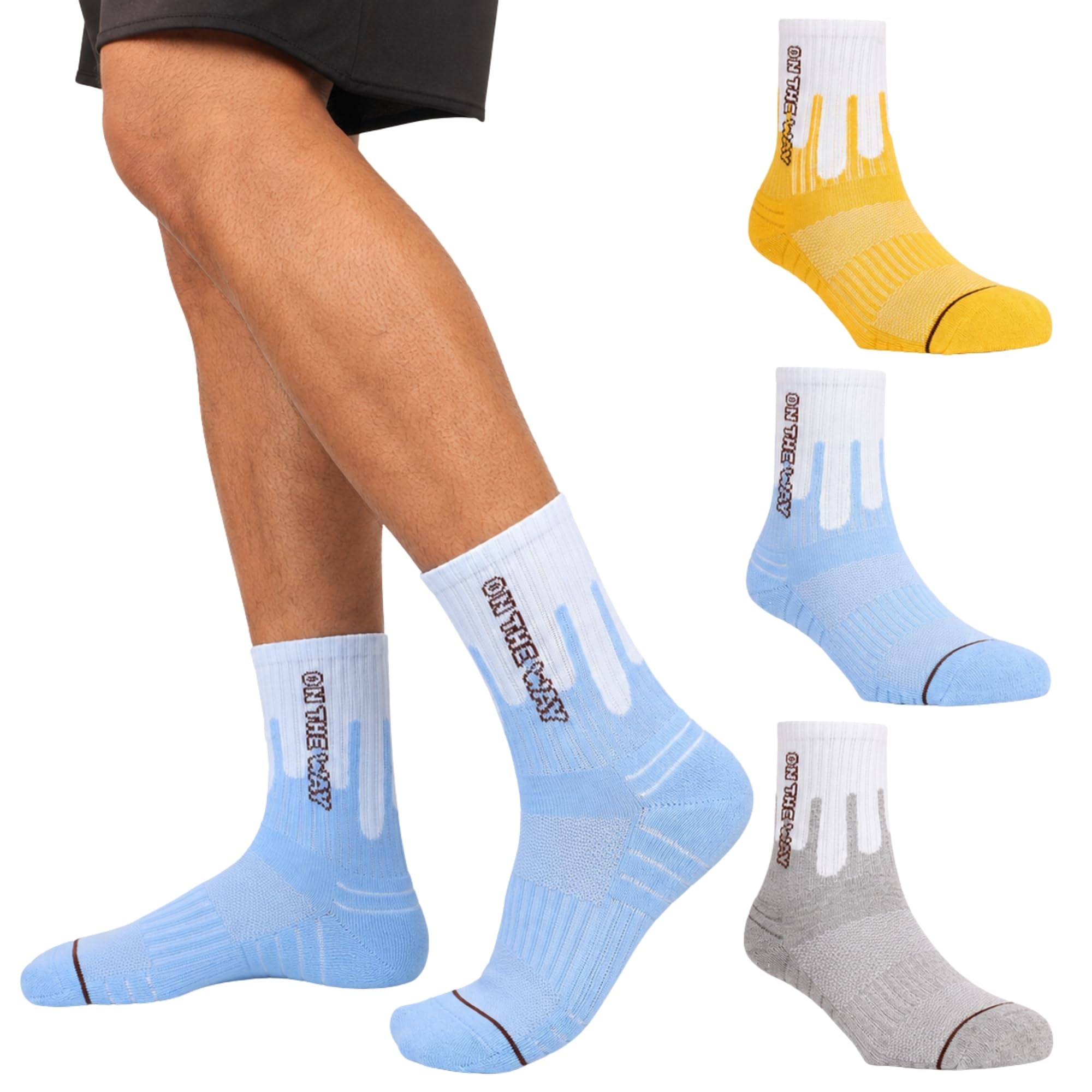 Mojaa Luxe ON THE WAY EDITION (Luxury Pure-Combed Cotton) (Pack of 3) Crew & Ankle Socks for Men & Women | Breathable Air Mesh | Anti-Odour, Anti-Bacterial | Arch Support | Casual & Sports Socks-picture-27