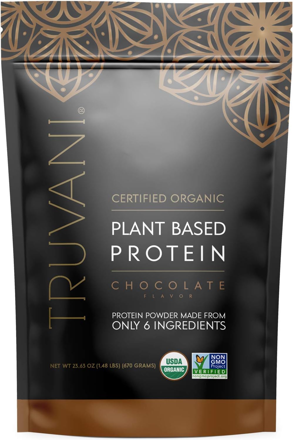 Truvani Organic Vegan Protein Powder Chocolate - 20g of Plant Based Protein, Organic Protein Powder, Pea Protein for Women and Men, Vegan, Non GMO, Gluten Free, Dairy Free (20 Servings) : Health & Household