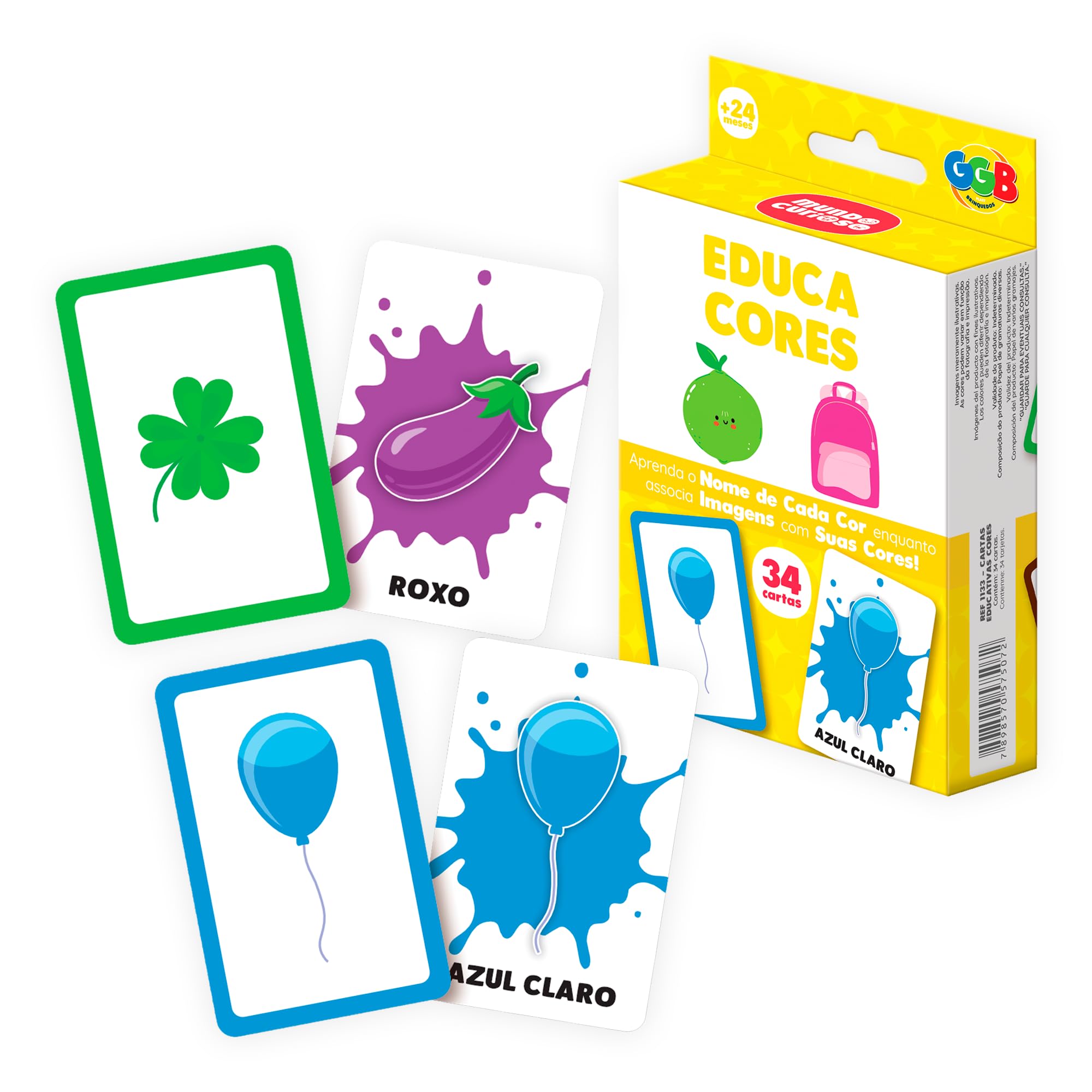 GGB Jogo Cartas Educa Cores 34 Cartas | Amazon.com.br