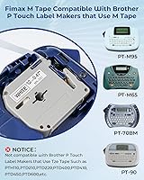 Vista 3 de M-K231 12mm Replacement for Brother M Tape 12mm 0.47'' White, M-K231s MK231s M231 Label Tape Replace for Brother PTouch PT-M95, PT-90, PT-70, PT-65