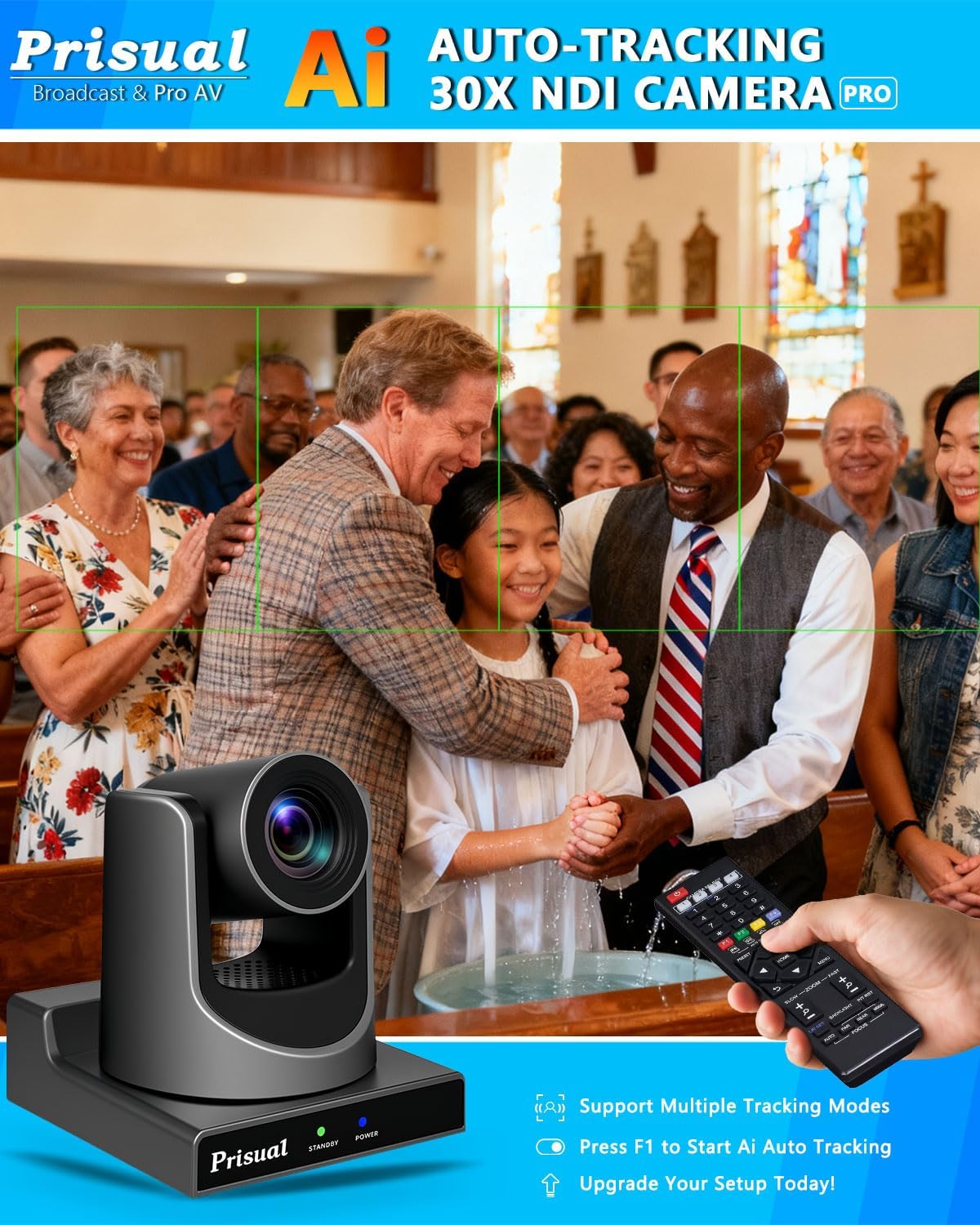 NDI PTZ Camera System Gen 5, 30X Optical Zoom, NDI 6 & NDI HX3 Certified, AI Auto Tracking, PoE HDMI Bundle PTZ for Church Worship,NDI PTZ Controller, (NDI PTZ Bundle TEM-30N PROx2+TEM-JOY1)