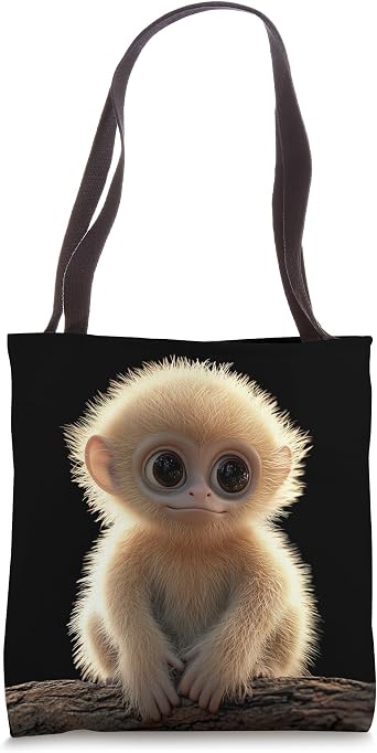 Gibbon Monkey Baby Monkeys Apes Lar Gibbons Cute Monkey Tote Bag