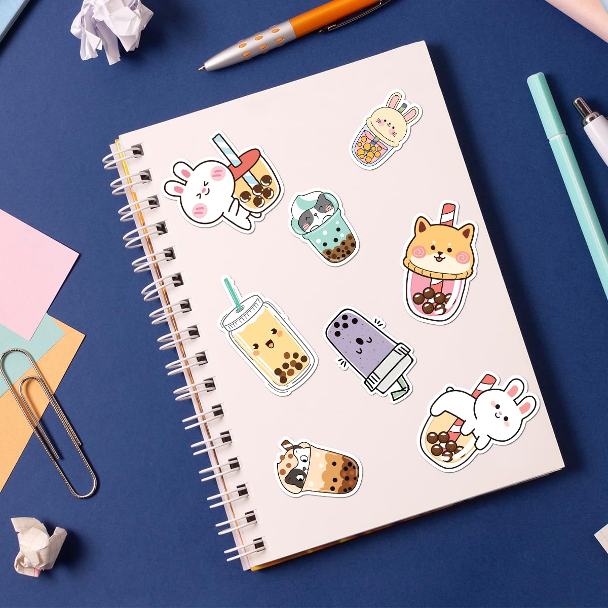 Cute Scrapbooking Stickers 50 Pack Pcs Boba Bubble Tea Stickers For ...