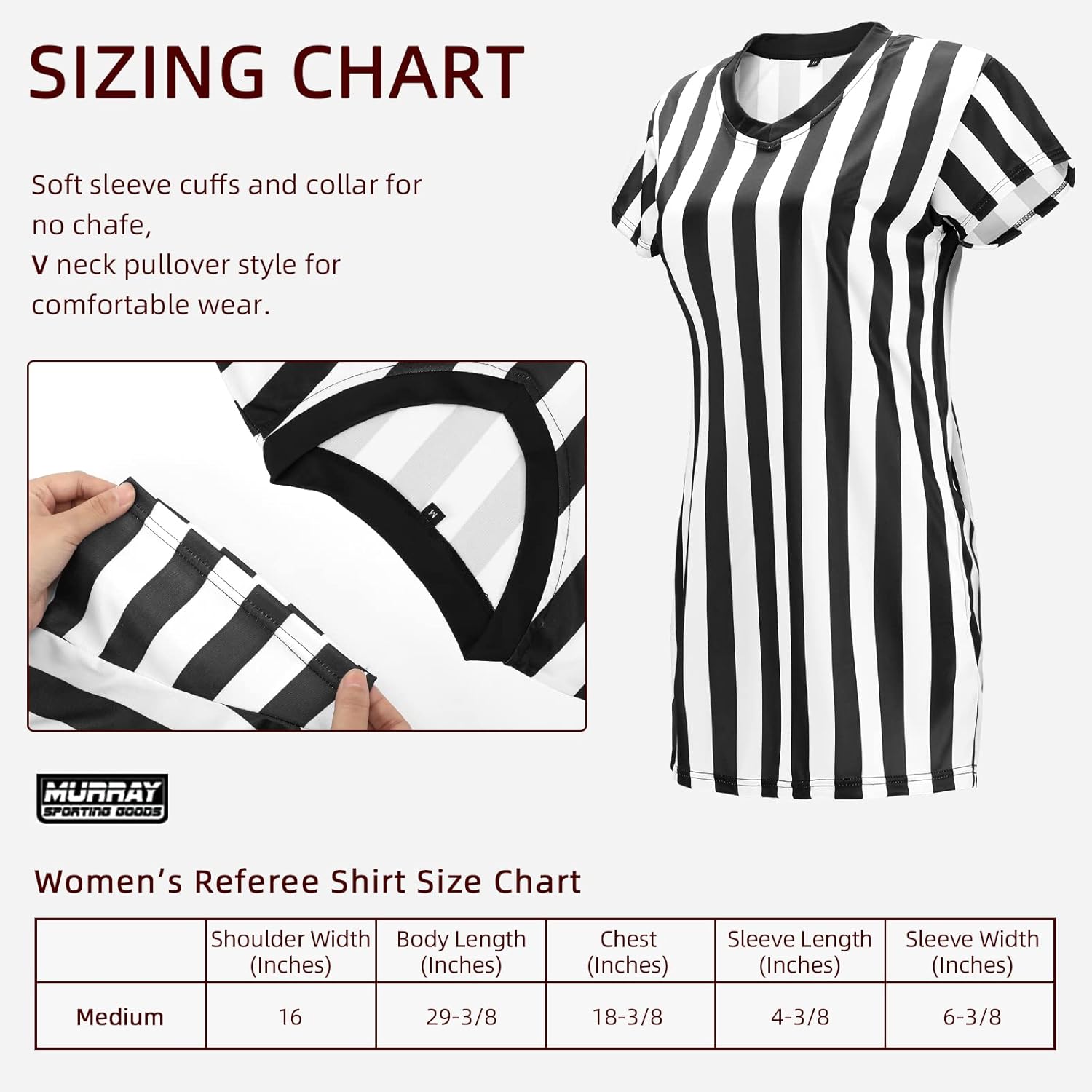 Geyoga Women's Referee Necessities Bundle Include Women's V Neck Officials Black and White Striped Official Jersey Shirt, Umpire Hat, Stainless Steel Ref Pea Whistle with Lanyard : Sports & Outdoors