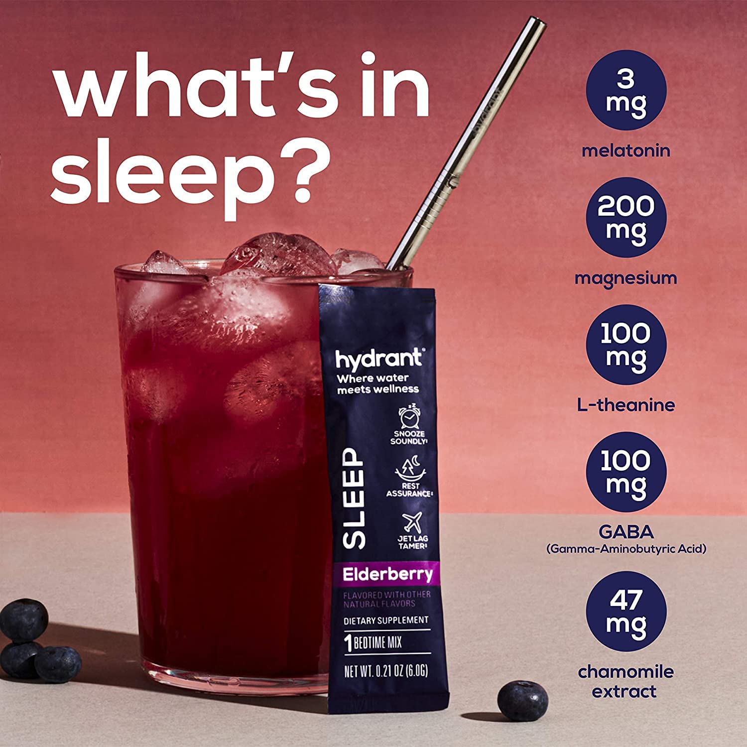 Hydrant Sleep Hydration Powder Rest and Recovery Drink Mix Fast