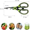 Bluefox Green Heavy Duty Kitchen Scissors, Multi-Purpose Sharp Stainless Steel Scissors, Kitchen Scissors for Chicken, Fish, Meat, Vegetables, Herbs, BBQ, Flowers, Nuts