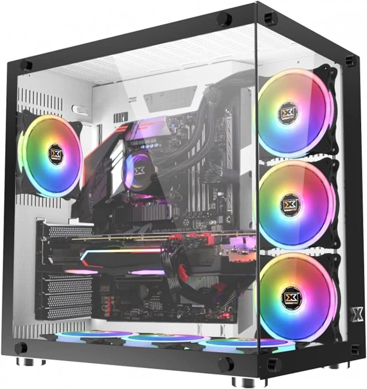 Gaming PC Nanotech Computer Desktop – Intel Core i9-11900K 3.5GHz, NVIDIA GeForce GTX3080 10GB, 16GB DDR4-3200 RGB RAM, 1TB HDD, 500GB NVMe SSD, Windows 10