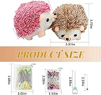 Vista 6 de 2 Hedgehog Sewing Pincushion with 200 Pieces Sewing Pins Set for Sewing DIY Projects Jewelry Decor Dressmaker Rosa y marrón