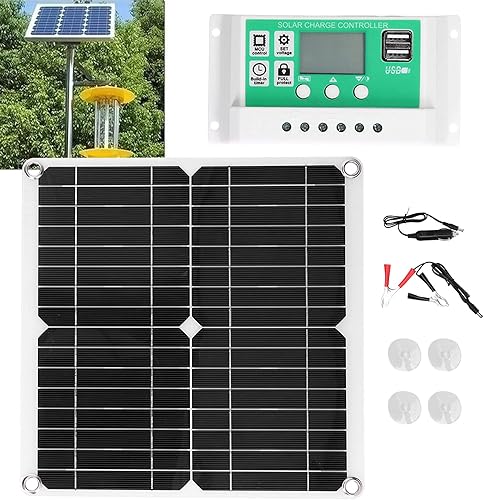 Miniatura 8 de Kit de panel solar de 40 W 18 V, doble puerto USB monocristalino de silicio flexible con controlador de carga solar de 60 A para ciclismo,