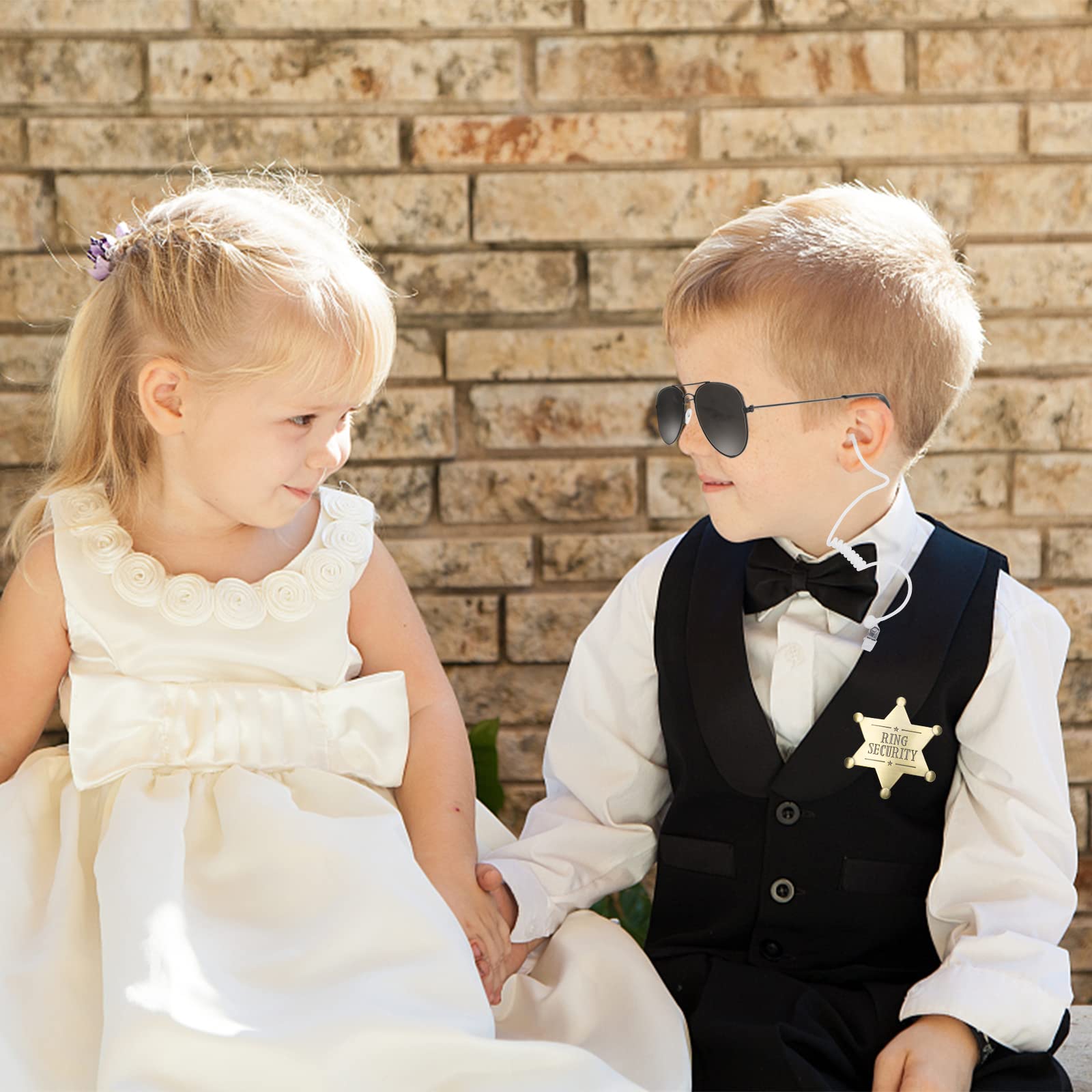 Ring Security Wedding Set - Bow Tie, Badge, Sunglasses, Earpiece, Proposal Card for Kids (1 Set)