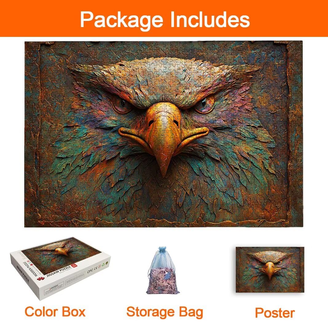 Puzzle Águila, Puzzle 1000 Piezas, Rompecabezas, Regalo Mujer, Decor -8554