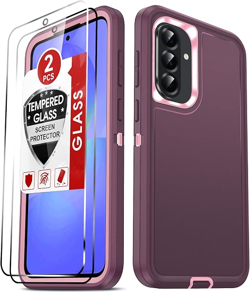 LeYi for Samsung Galaxy A36 5G Phone Case: 3-Layer Full Body, Wine Red