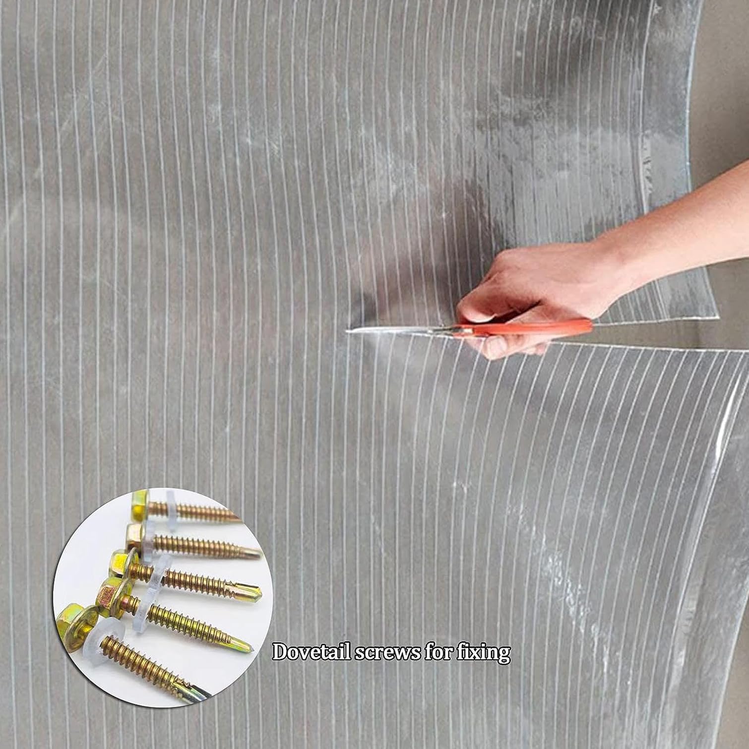 Paneles de cubierta transparentes, fáciles de cortar (1,2 x 8 m) – Fibras iladas para invernaderos, patios, terrazas al aire libre, toldos de lluvia, techos y resistente a la intemperie