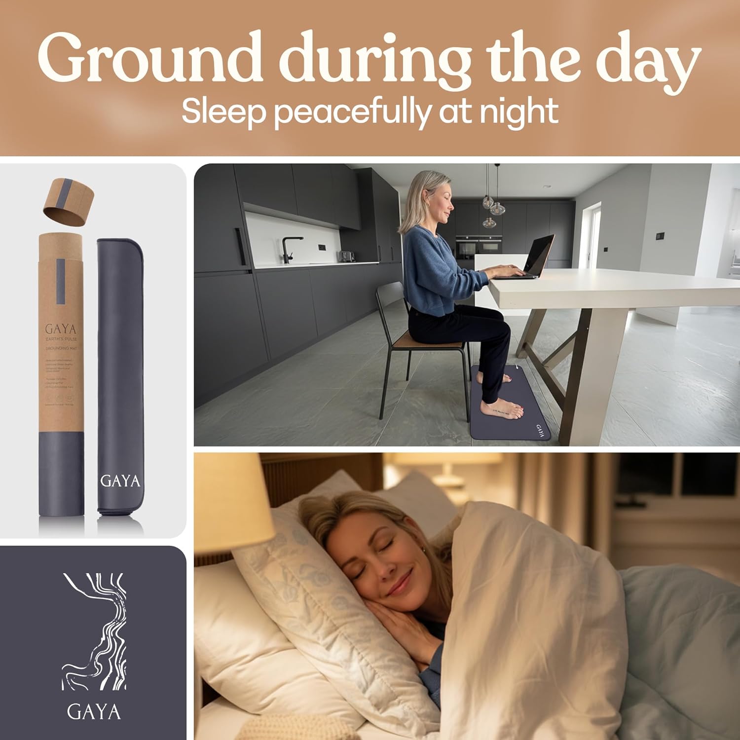 Grounding Mat for Feet, Sleep Improvement, Back Pain Relief, Muscle Relaxation & Stress, Earthing Pads for Bed, Ground for Desk, Earth Mats, Bedding Pad (24''X16'') - Image 2