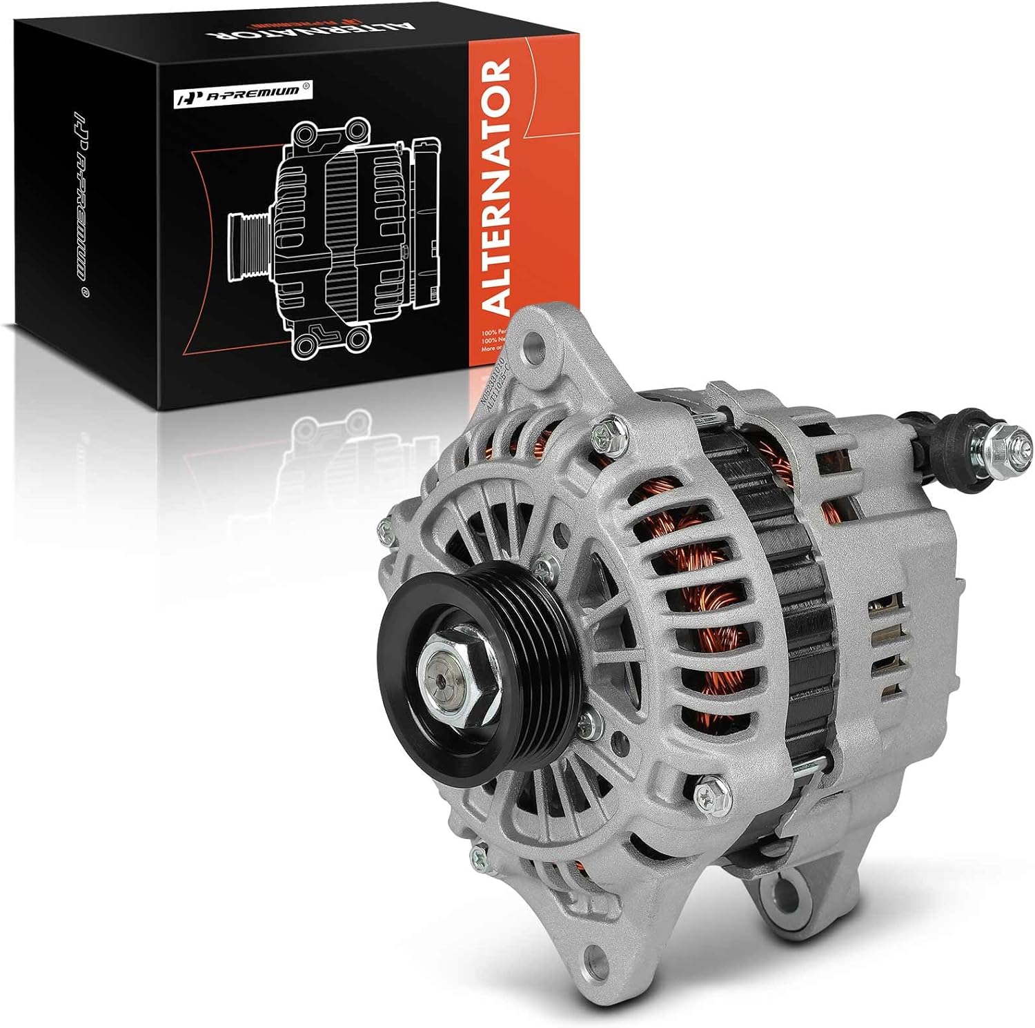 A-Premium Alternator Compatible with Mazda RX-8 2004 2005 2006 2007 2008, 12V 100A 5-Groove Pulley Clockwise, Replace# A003TG1291, A003TG1291A