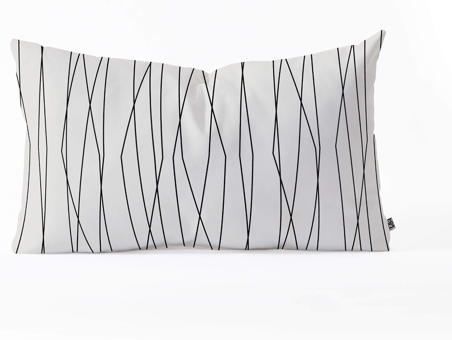 Deny Designs Heather Dutton Linear Cross Stone Oblong Throw Pillow, 23" x 14", Gray