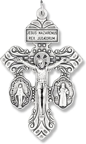 Miniatura 2 de Paquete a granel de 5  Crucifijo de indulgencia de indulgencia de indulgencia con medalla de San Benito y crucifijo de triple amenaza para hacer