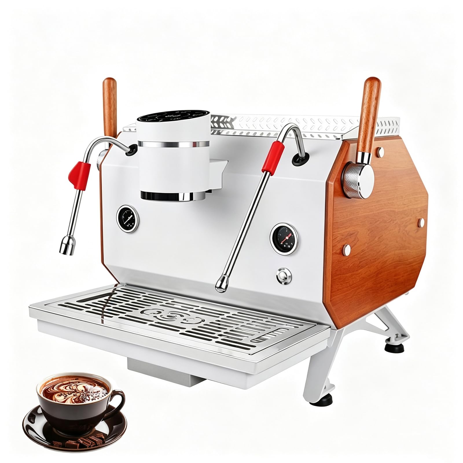 Macchina Per Espresso Professionale, Doppia Caldaia, 2 Lance Vapore, 3000 W