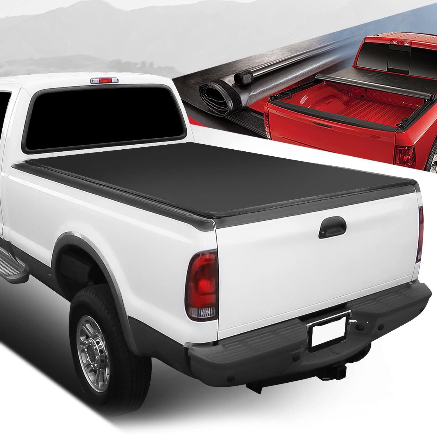 Auto Dynasty Soft Rollup Truck Bed Tonneau Cover Compatible with 1999