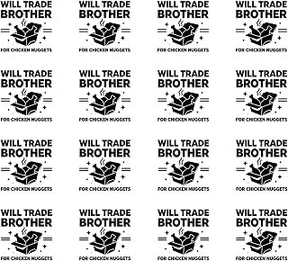 Will Trade Brother for Chicken Nuggets Iron on Transfer for Hats 16pcs