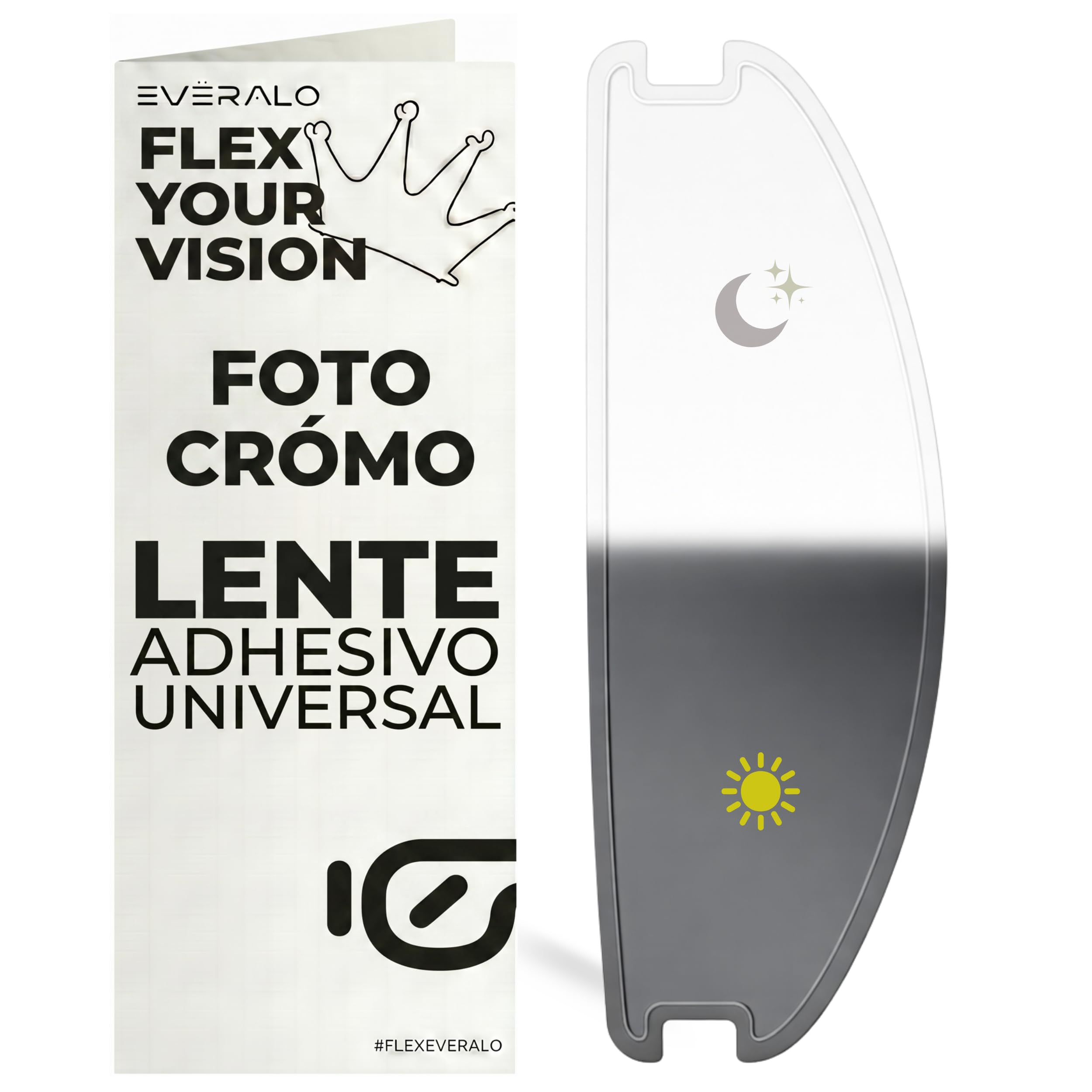 Inserto Universal - Lamina Antivaho Casco Moto - Lente Antivaho Adhesiva Para Casco Integral, Jet y Modular (Fotocromatica)