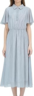 G-White & Navy Stripe Raw Flared Dress for Women 2025, Summer Outfit Ideal for Casual Days - Buy now