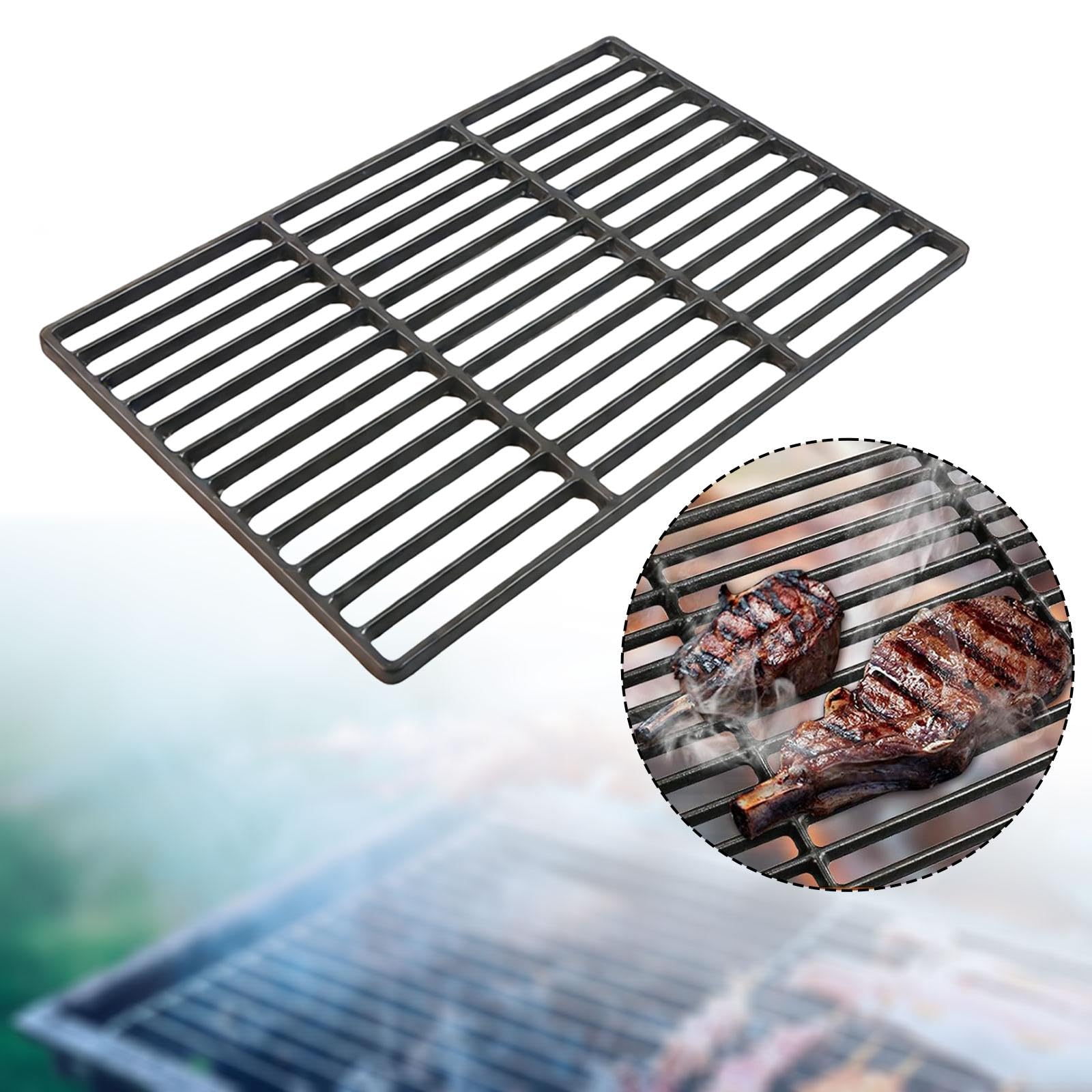 Parrilla para Horno de Hierro Fundido Rejilla de Asado Malla de Barbacoa y Rejilla Enfriadora Fácil de Transportar y Usar Adecuada para Picnic Cocina, 41 Cm X 27 Cm