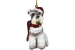 Design Toscano Mini Schnauzer Holiday Dog Ornament Sculpture
