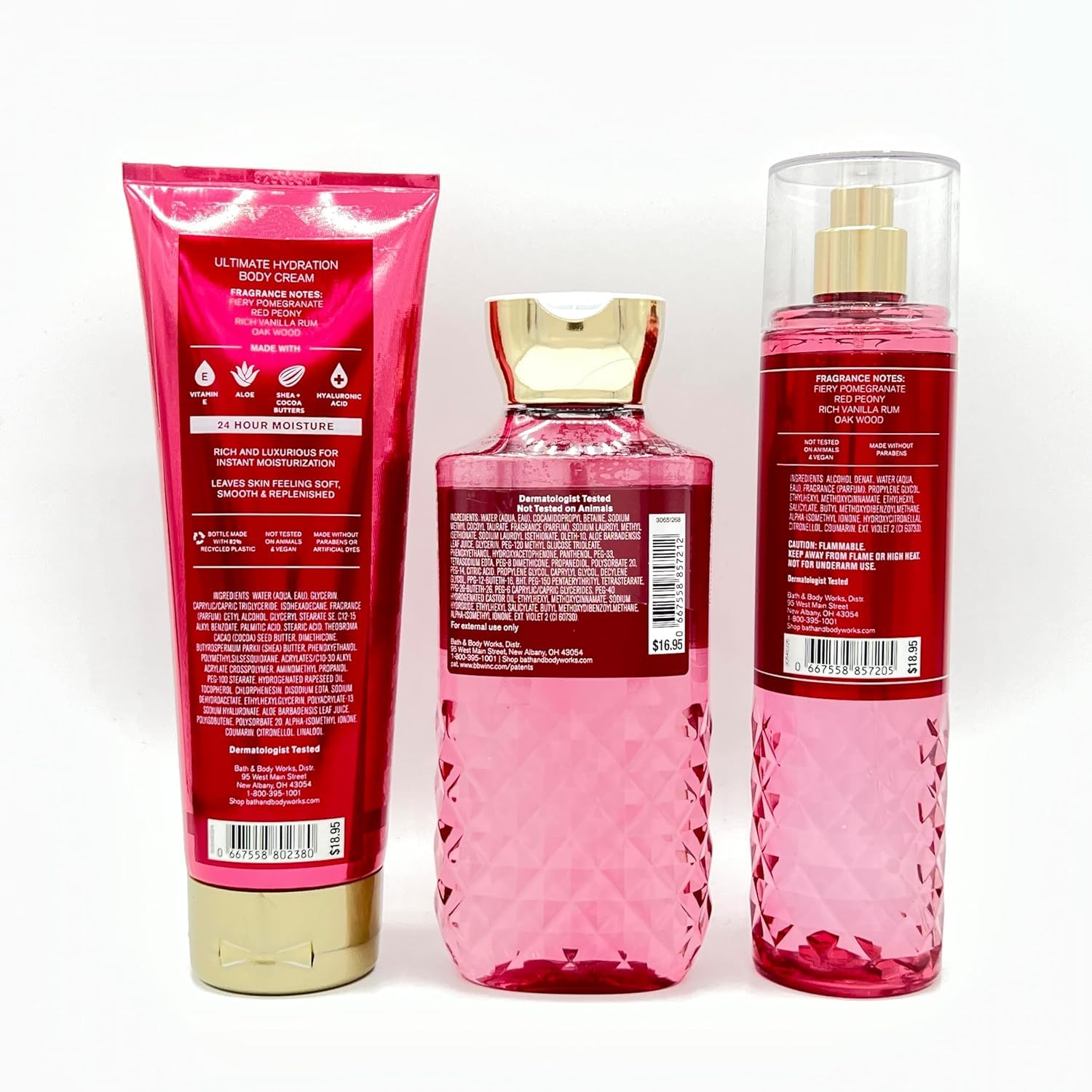 Generic Bath & Body Works Forever Red Ultimate Hydration Body Cream, Body Wash and Fine Fragrance Mist 3-Piece Bundle (pakaging varies)