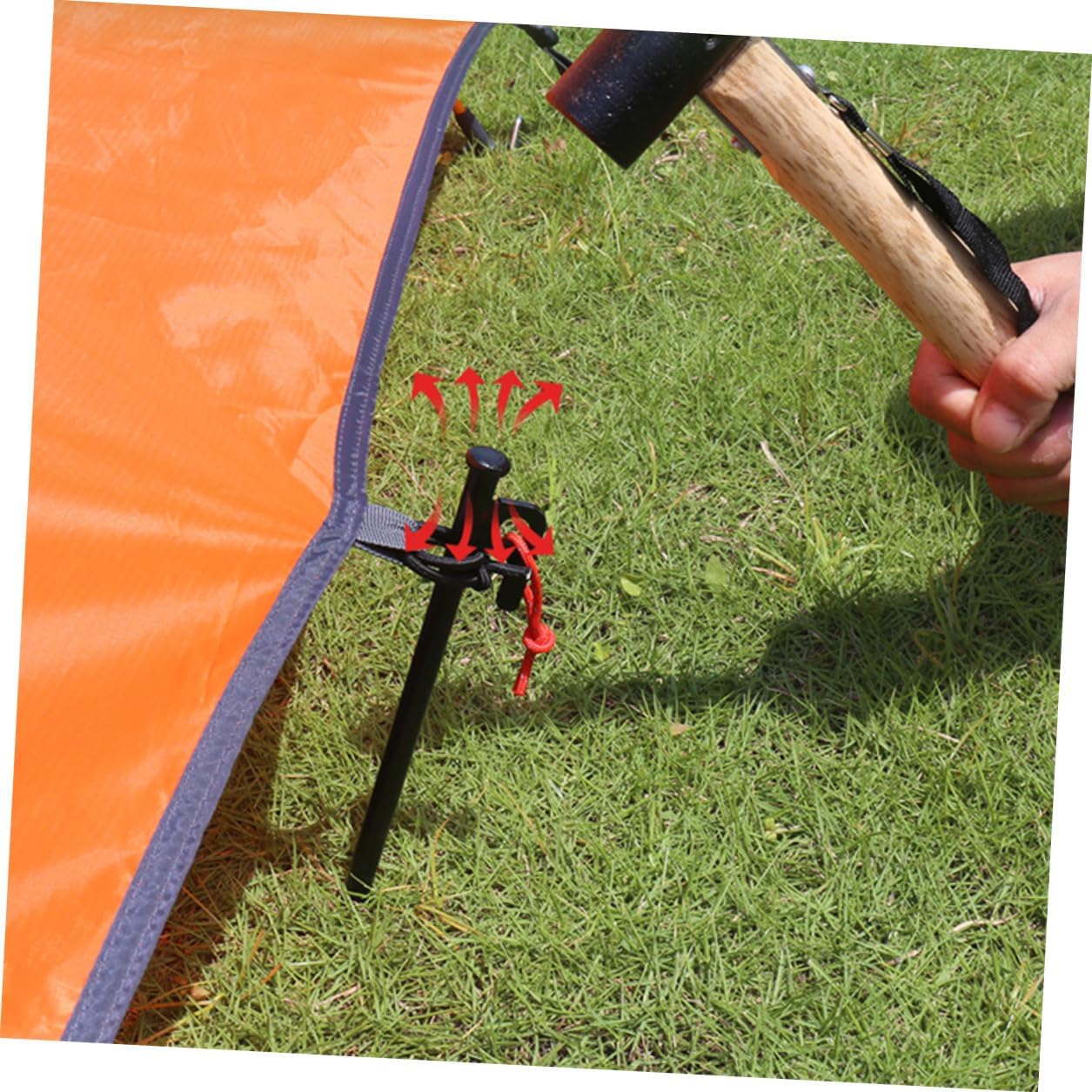 8pcs Heavy-Duty Metal Tent Stakes with Storage Bag, 30cm Black Ground Anchors for Camping and Outdoor Tent Fixing