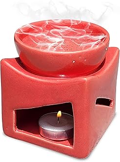 Pure Source India Ceramic Clay Candle Operated Aroma Burner Oil Diffuser, Ext...