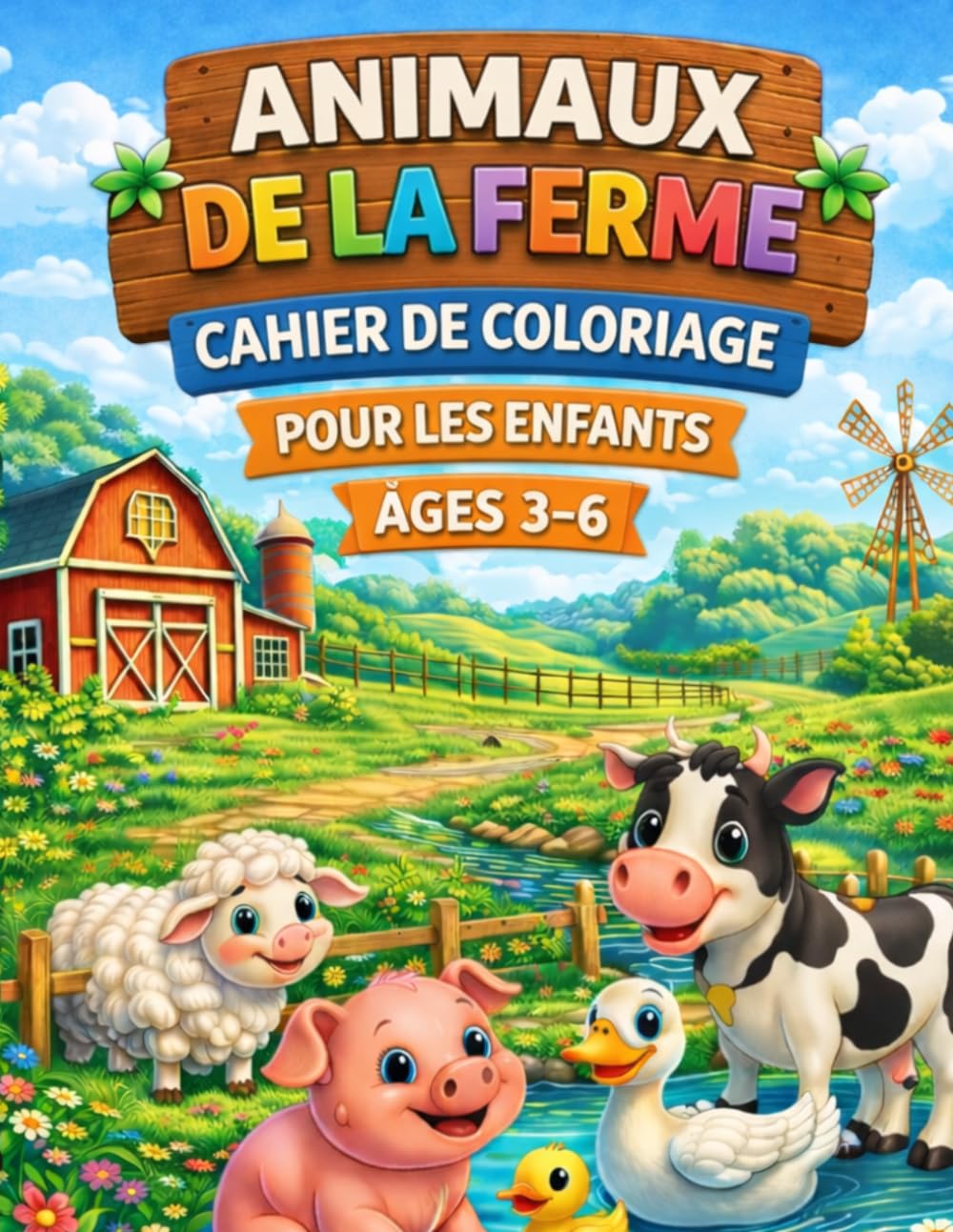 30 Animaux de la ferme à colorier: Amusement et apprentissage pour enfants de 3 à 6 ans
