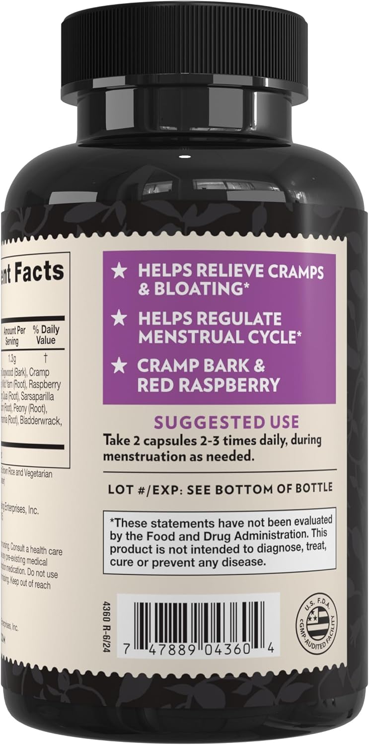 Crystal Star Women's Best Friend (60 Capsules) - Herbal Menstrual Relief Supplement for Help with Cramps & Bloating – Dong Quai, Cramp Bark, Hawthorne & Red Raspberry – Non-GMO