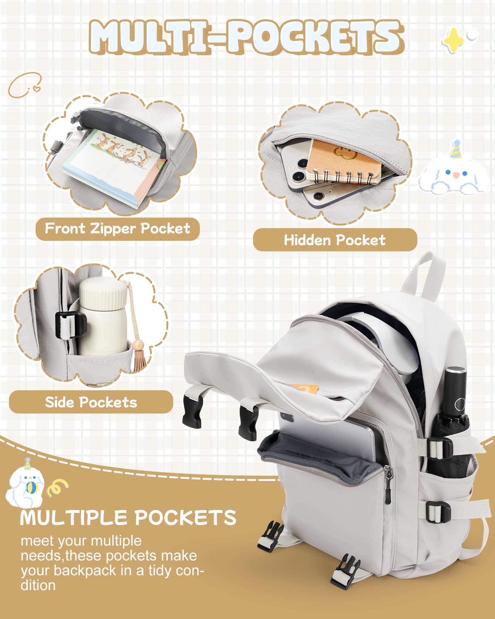 SZLX Zaino Donna Scuola superiore Zaini Scuola Superiore Ragazza Zaino Scuola Media Ragazzo Zaino da Viaggio Leggero e impermeabile Zaino Casual Zaini per Laptop da 14 pollici Zaino Università Uomo