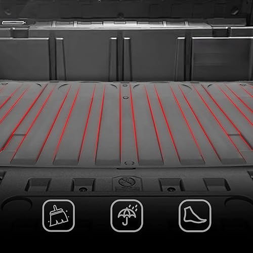 Miniatura 8 de KEMIMOTO Tapete de goma UTV para cama de carga compatible con Can-Am Defender HD5 HD7 HD8 HD9 HD10 MAX 2016-2024 TPE alfombrillas de suelo para cama