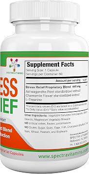 Stress Relief for Adults, Natural Stress Supplement with Ashwagandha and Herbal Formula, Focus and Energy Supplement to Relax and Calm, 60 Capsules