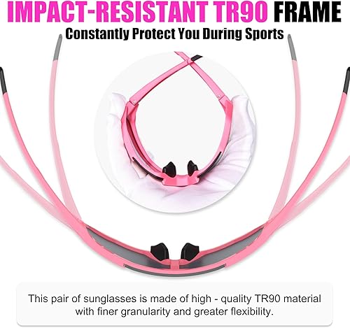 Miniatura 6 de X-TIGER Gafas de sol deportivas polarizadas con 5 lentes intercambiables, lentes de ciclismo para hombre y mujer, béisbol, correr, pesca