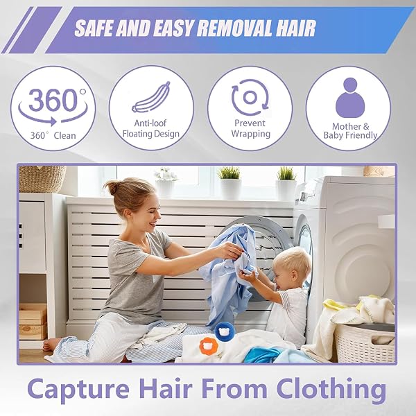 Washing Machine Hair Catcher, 8 Pieces Hair Catch Washing Machine, and Remove Pet Hair and Fluff from Clothing and Bedding - 3