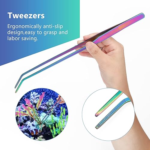 Miniatura 6 de Catcan Quarium - Kit de herramientas de paisaje acuático, 4 en 1, antioxidante, herramienta de paisajismo acuático, herramientas de acero