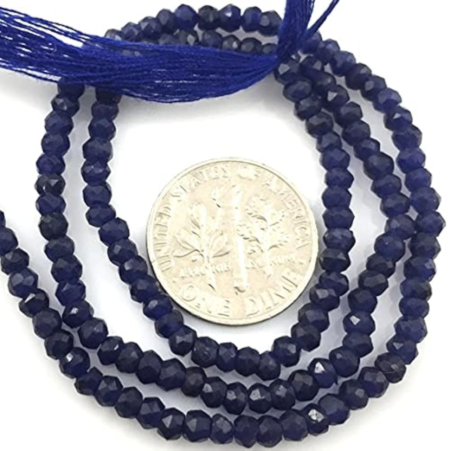 Saphir teinté perles rondelles facettées contre les bijoux ternes et fragiles