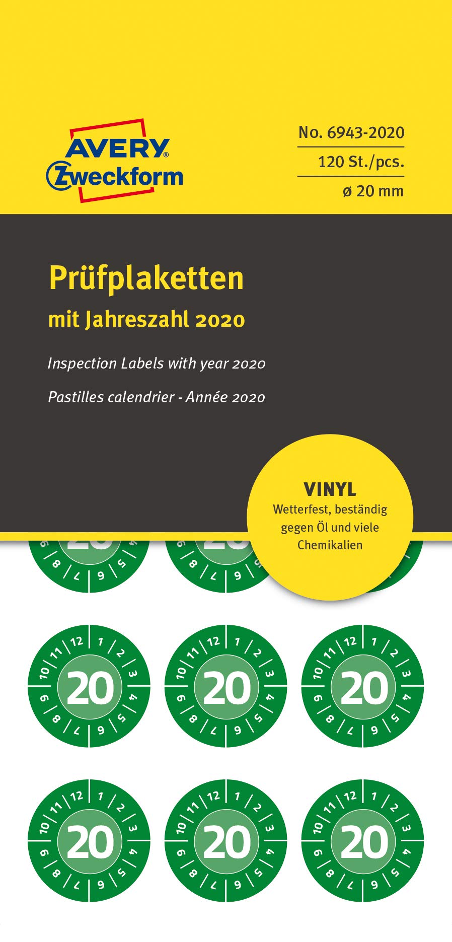 AVERY Zweckform Pack Of 120 Test Badges 2022 (Counterfeit-Proof, Strong - View #10