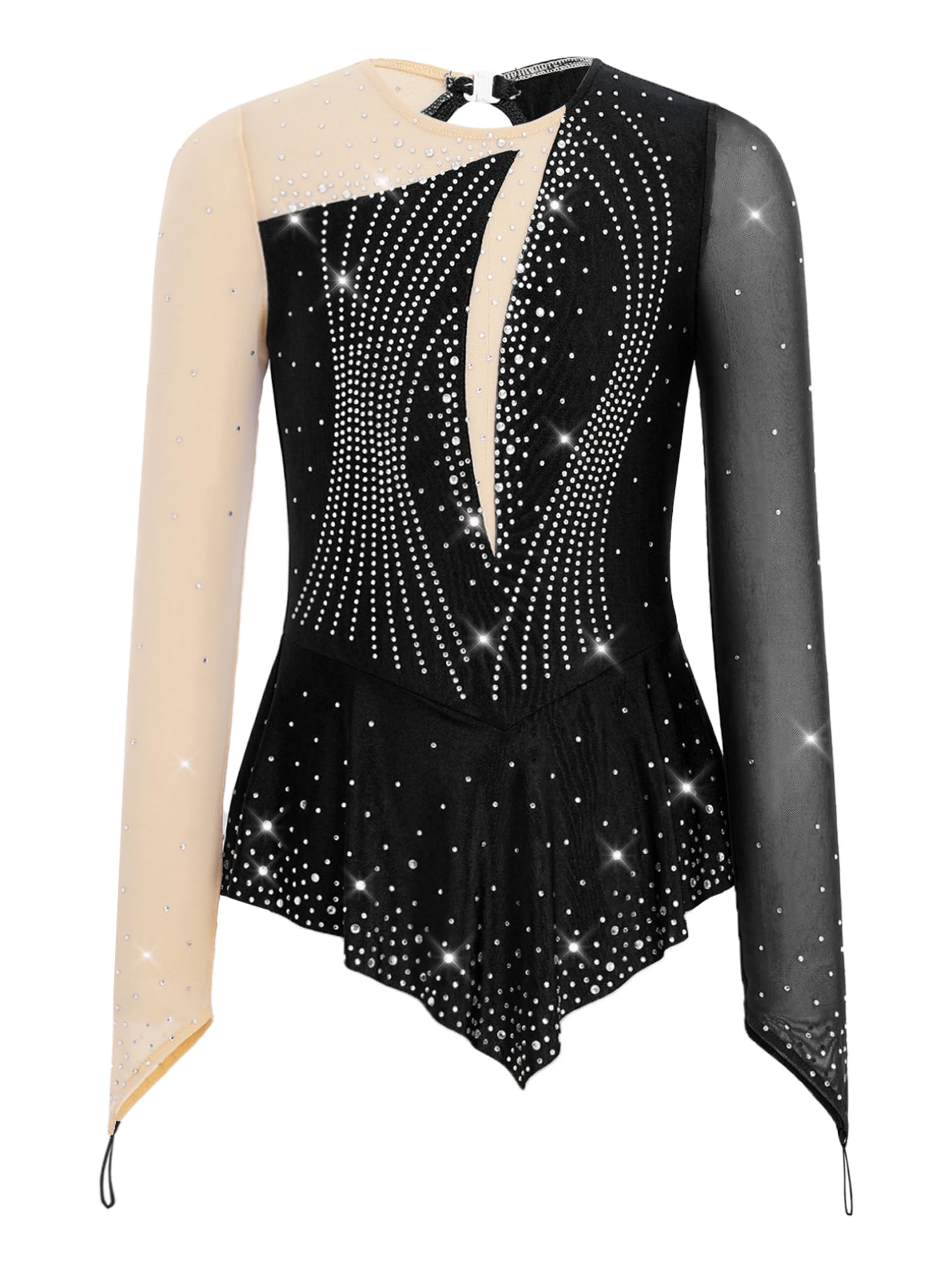JEATHA Maillot De Patinaje Artístico para Niñas Vestido De Manga Larga con Falda Body De Ballet Gimnasia Vestido De Bailarina Actuación — view 9