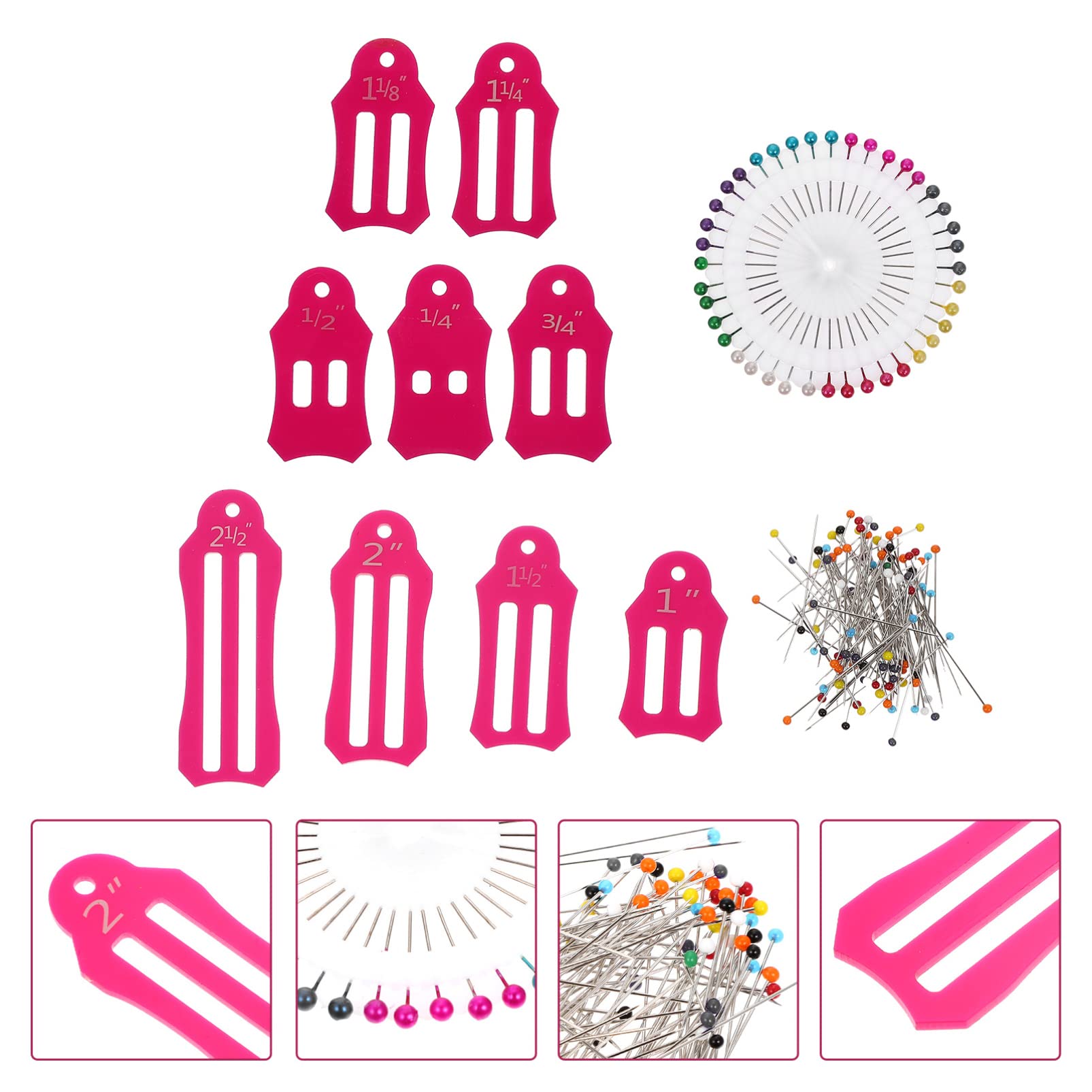 Hemobllo 5sätze Nähpins Mit Faltbarem Maßband Und Bunten Positionierungsperlen Teiliges Set Für Quilting Und Kreative Nähprojekte Langlebig Und Praktisch