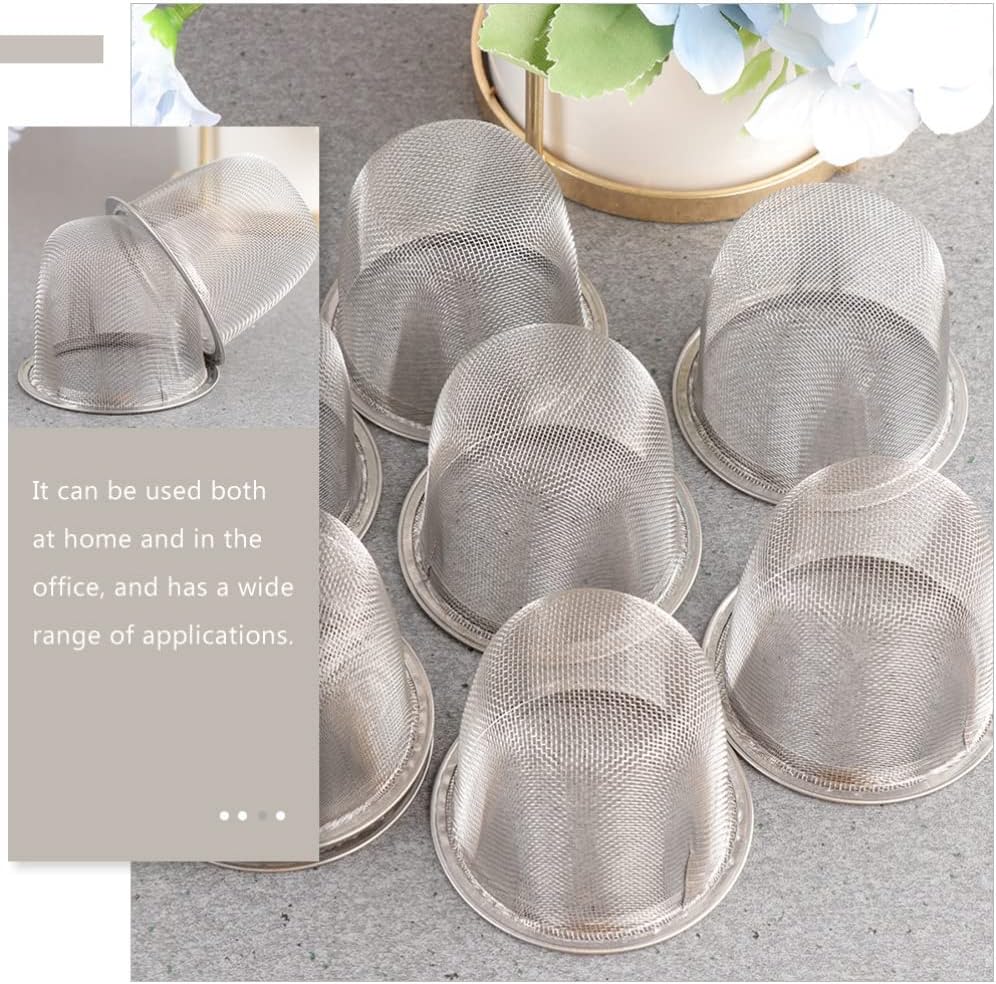 Hemoton Tea Strainer Fine Mesh Tea Filter Stainless Steel Infuser for Loose Leaf Brewing 2.83 X 2.83 X 1.96 in 10 Pack for Home and Office
