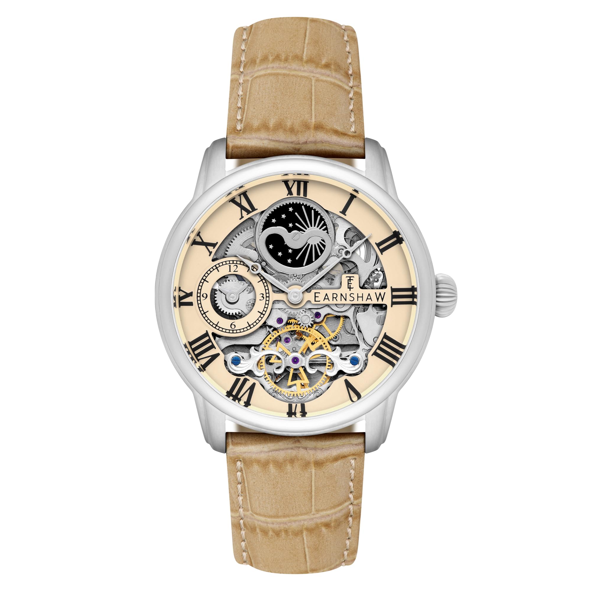 Thomas Earnshaw Longitude Automatic Skeleton Chicory Brown Men's Watch ES-8006-0
