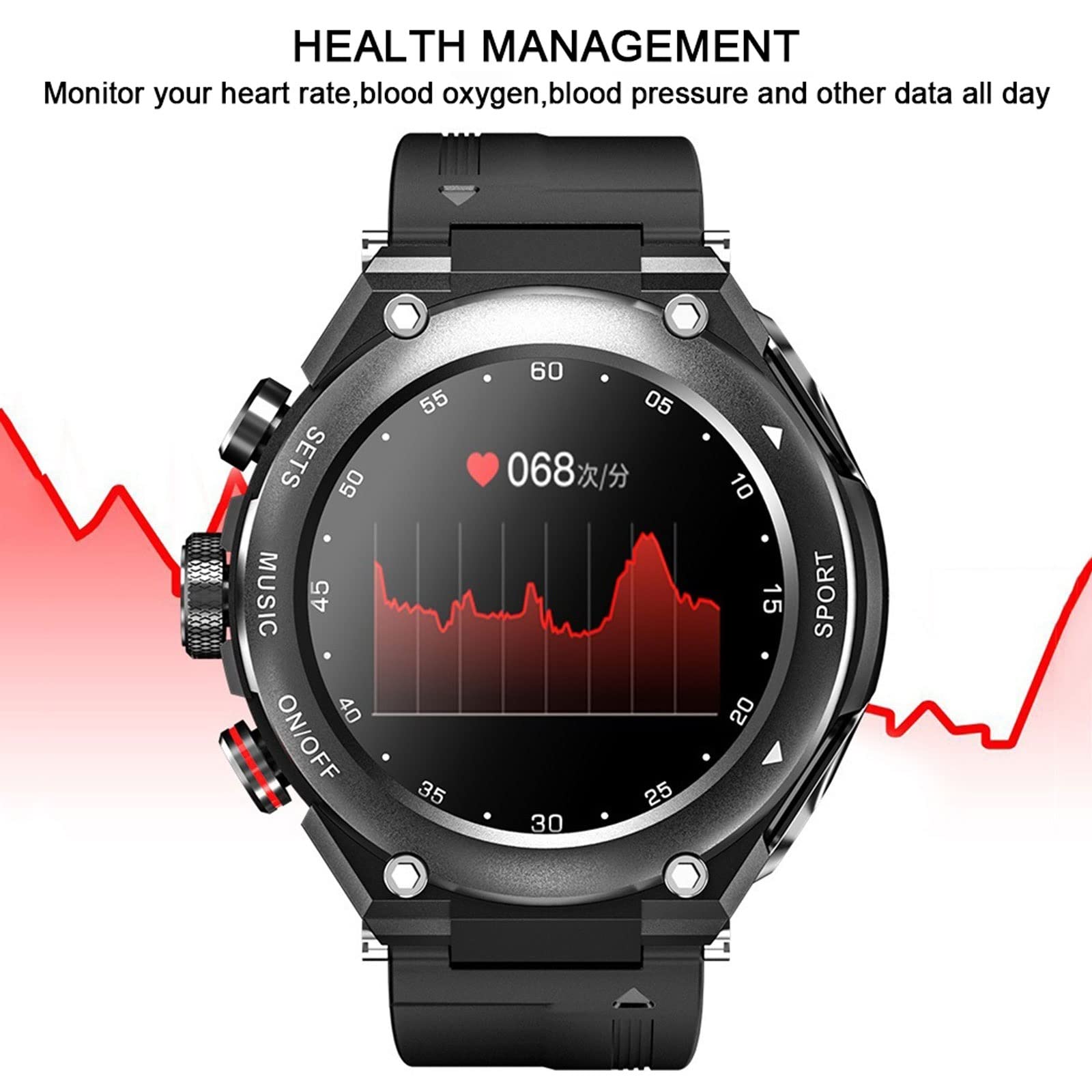 Smartwatch 2 in 1 Cuffie Wireless Frequenza Cardiaca Pressione Sanguigna Temperatura Corporea Nuova Chiamata Bluetooth Cuffie Smartwatch TWS