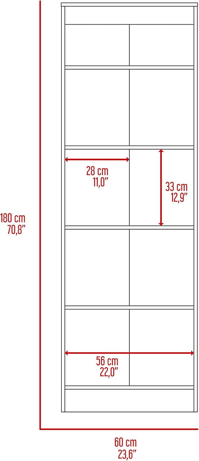 Multistorage Kitchen Pantry 70,8 inches H with Five Interior Shelves, Light Grey White