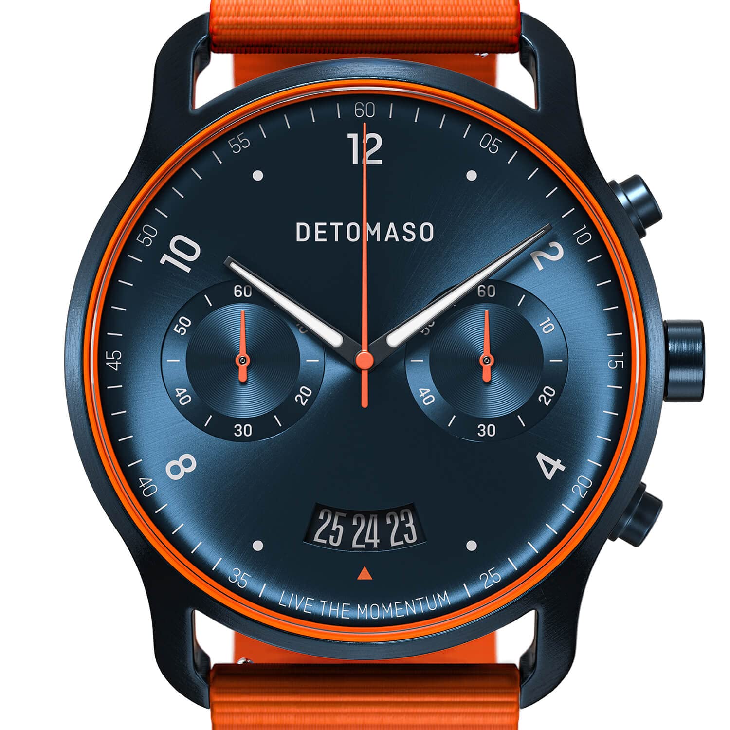 DeTomaso SORPASSO Velocita Blau Orange Herren-Armbanduhr Analog Nylon Armband Orange