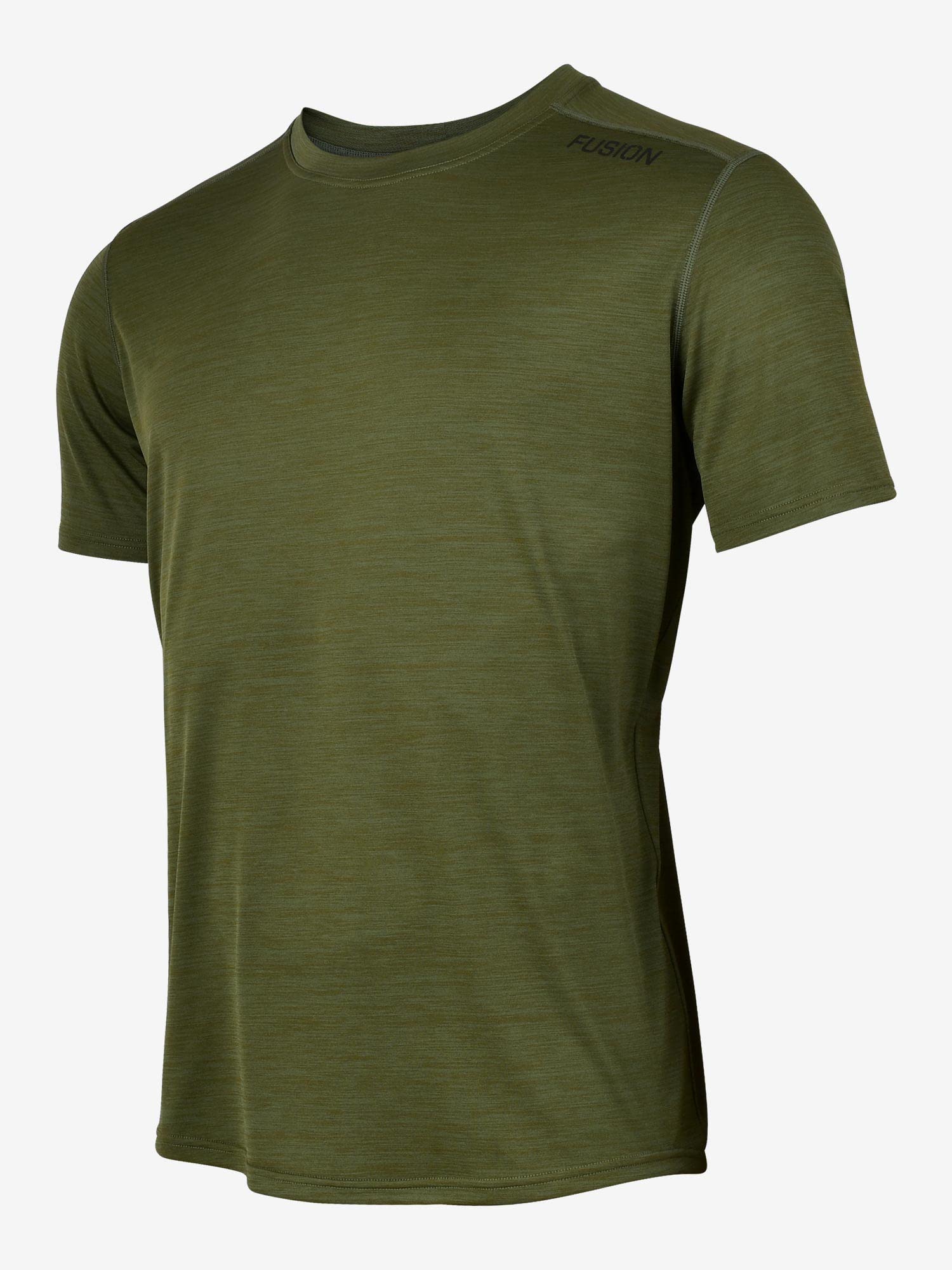 FUSION Mens C3 T-Shirt Laufshirt Herren Trainings Shirt unglaublich weich, atmungsaktiv, schnell trocknend Grün-Melange M
