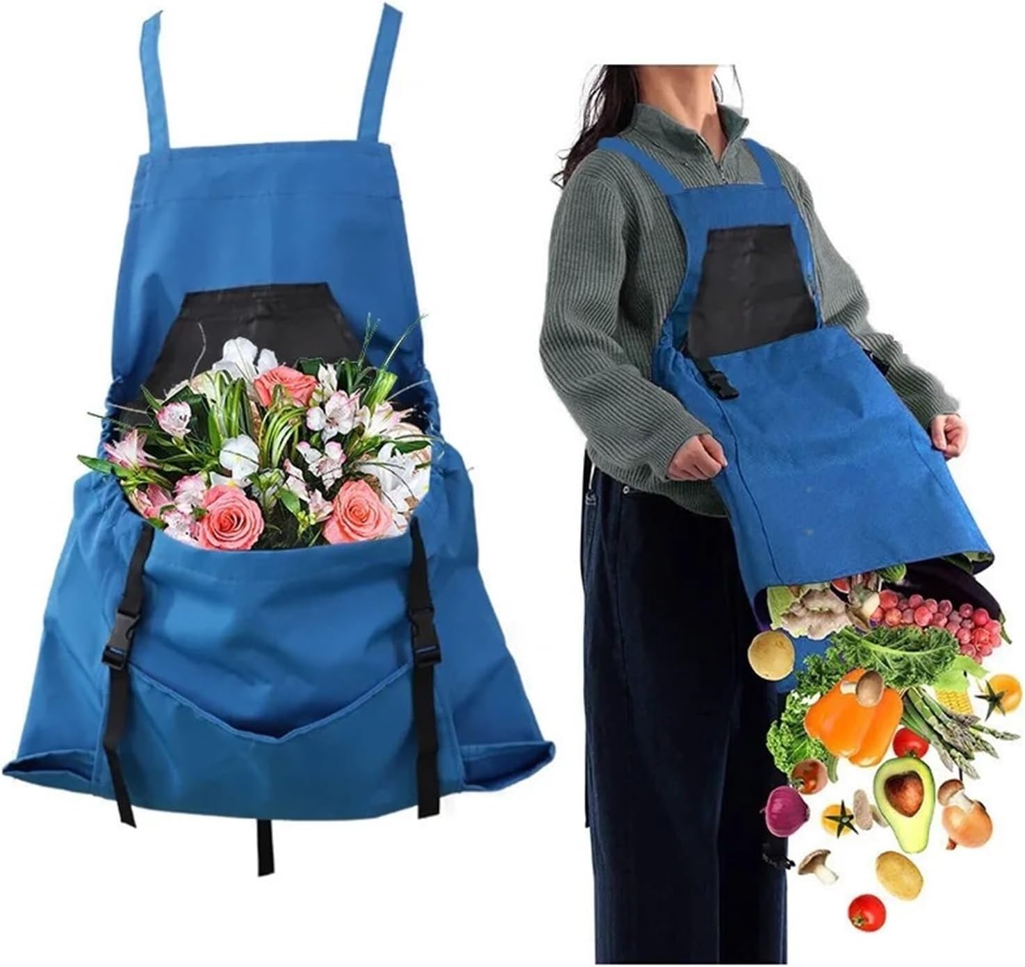 1pcs Outdoor Picking Large Pocket Apron Storage Tool Multi-purpose Gardening Fruit Vegetable And Flower Bag
